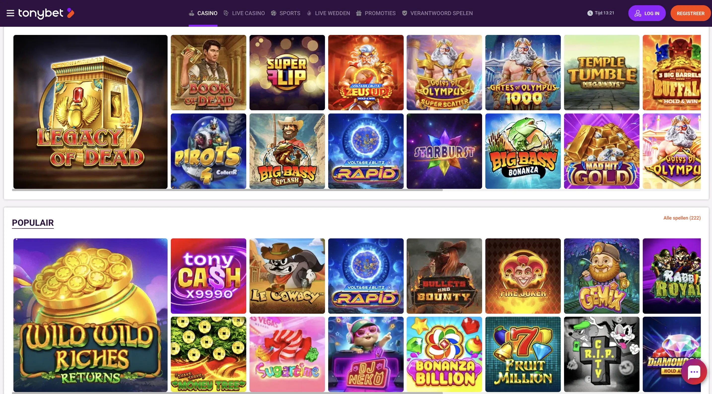 Online gokken zonder registratie bij TonyBet