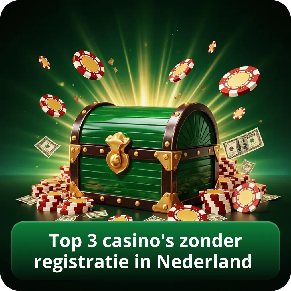 Top 3 casino's zonder registratie in Nederland